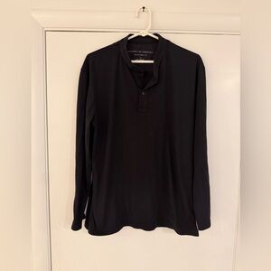 Porsche Design x van Laack Black Long Sleeve Henley – European Quiet Luxury